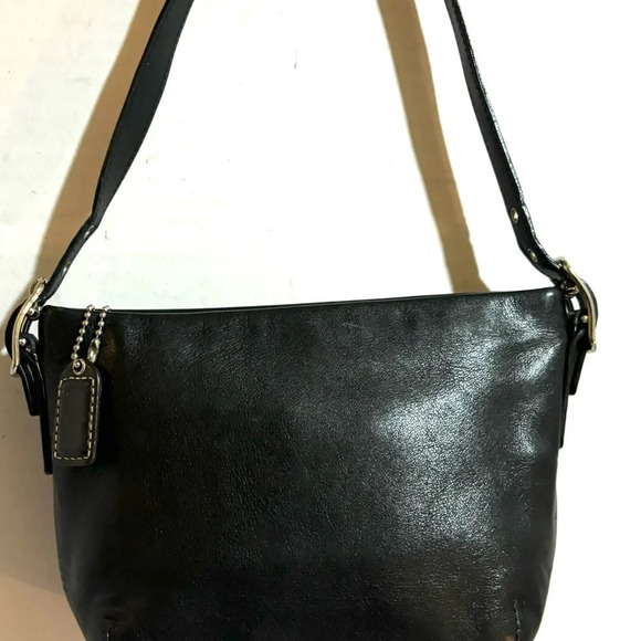 Coach vintage black leather small shoulder bag - Picture 3 of 8